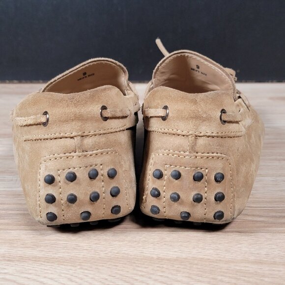 Tods Gommino Driving Loafers Mens Size 10.5 Beige Moccasin Shoes Made In Italy - Picture 6 of 10